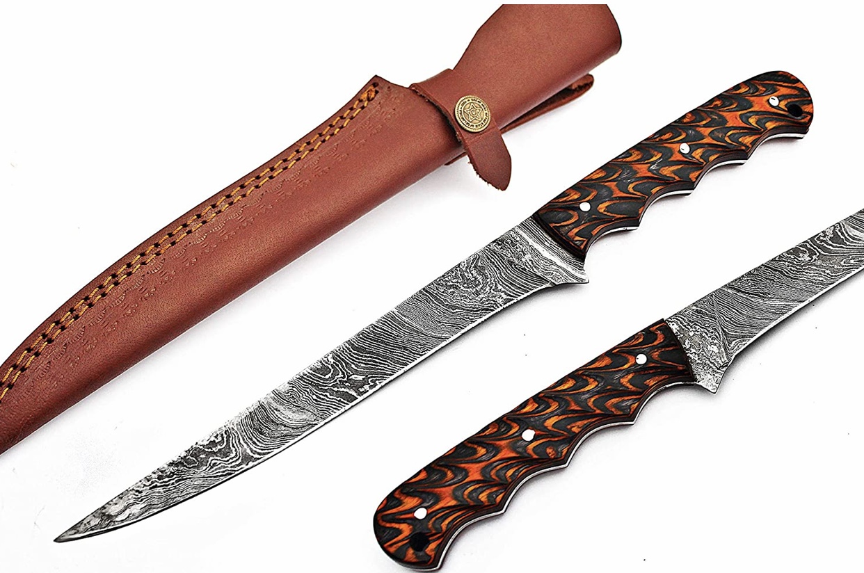 Custom Handmade Damascus Hunting Fishing Fillet Knife